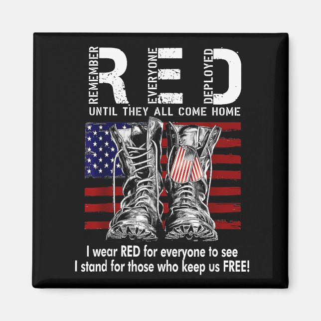 Aimant Red Friday Suprt Our Troops Until They All Come Ho (Devant)