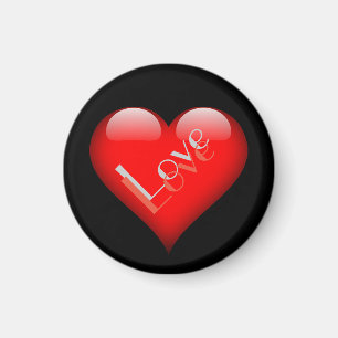 Aimant Red Heart Attractive Parisian Love Mariage