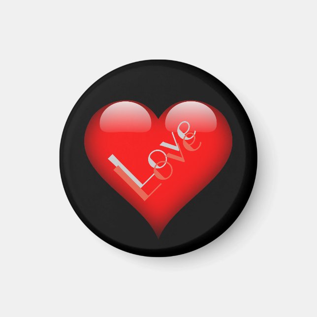 Aimant Red Heart Attractive Parisian Love Mariage (Devant)