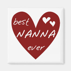 Aimant Red Heart Best Nanna T-shirts et cadeaux Ever