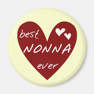 Aimant Red Heart Best Nonna Jamais T-shirts cadeaux