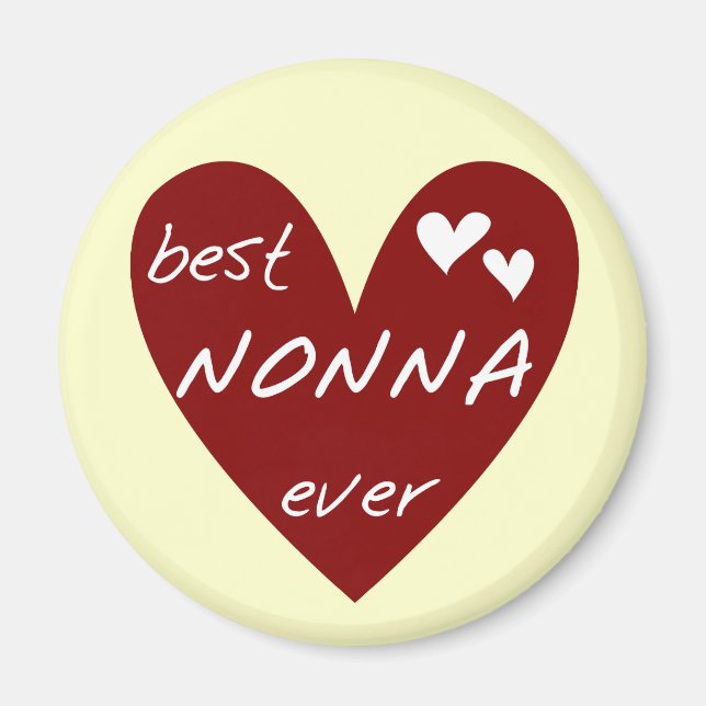 Aimant Red Heart Best Nonna Jamais T-shirts cadeaux (Devant)