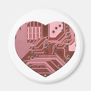 Aimant Red Heart Circuit Board Valentines