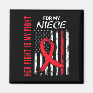 Aimant Red Her Fight Niece Maladie de coeur de la nièce S
