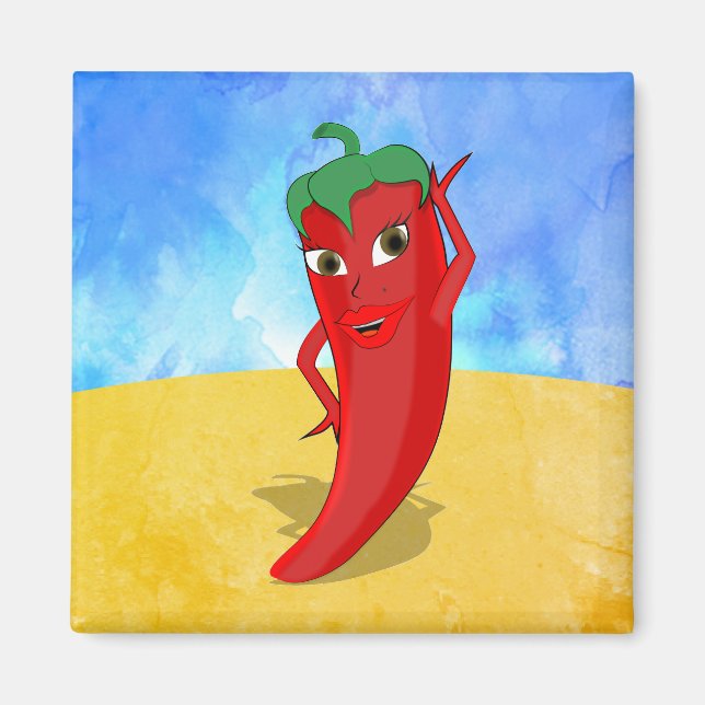 Aimant Red Hot Pepper Diva Sunny Desert (Devant)