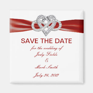 Aimant Red Infinity Heart Enregistrer l'aimant Date
