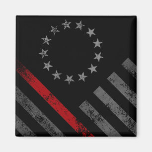 Aimant Red Line First Responsable Betsy Ross Drapeau amér