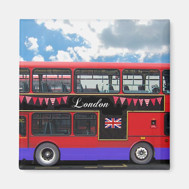 Aimant Red London Bus Double Decker (Devant)
