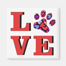 Red LOVE Coeur Rempli Chat Paw Fun Cadeau