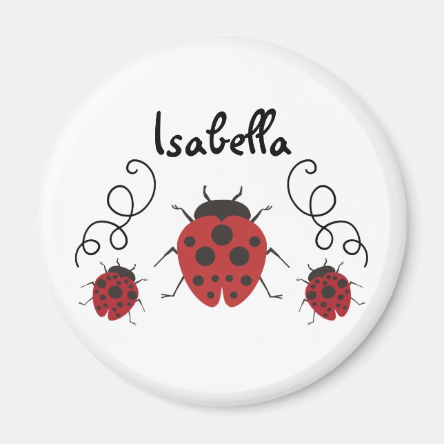 Aimant Red Modern Ladybug Personnalisez-le (Devant)