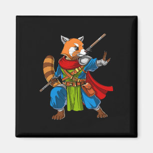 Aimant Red Panda Bear Ninja Samurai Warrior Funny Kung Fu