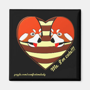 Aimant Red Panda Coeur d'amour