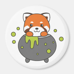 Aimant Red Panda Happy Halloween Cauldron Bat