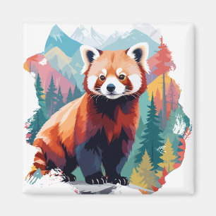 Aimant Red Panda Vector Art Animal Dans La Nature Majestu