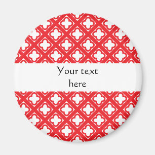 Aimant Red Quatrefoil Pattern