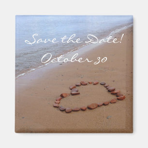 Aimant Red Rocks Heart sur la plage de sable