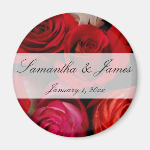 Aimant Red Rose Bouquet Mariage personnel