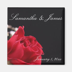 Aimant Red Rose Bouquet Mariage personnel
