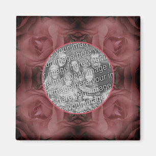Aimant Red Rose Flower Nature Frame Ajouter Votre Photo