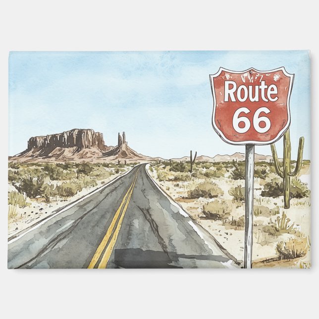Aimant Red Route 66 Sign (Recto)