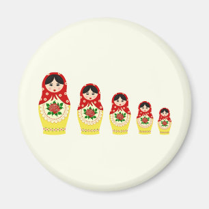 Aimant Red russian matryoshka nesting dolls