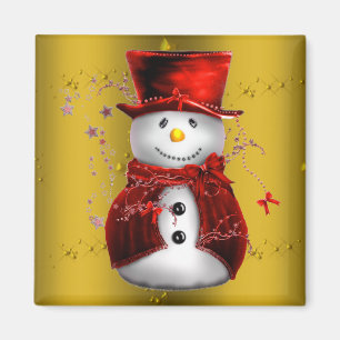 Aimant Red Snowmen en or
