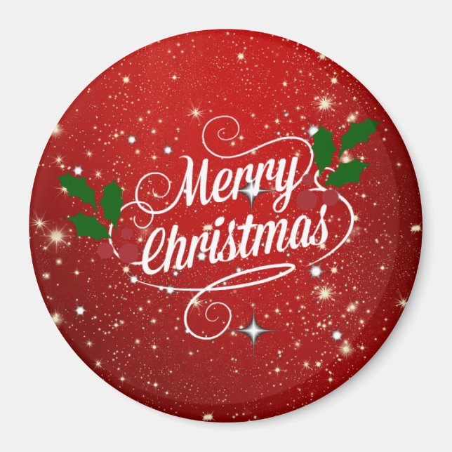 Aimant Red Twinkle Joyeux Noël, (Devant)