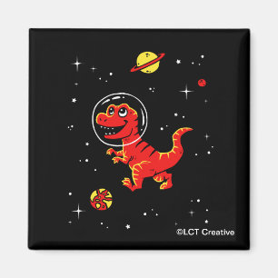 Aimant Red Tyrannosaurus Rex Dinos Dans L'Espace