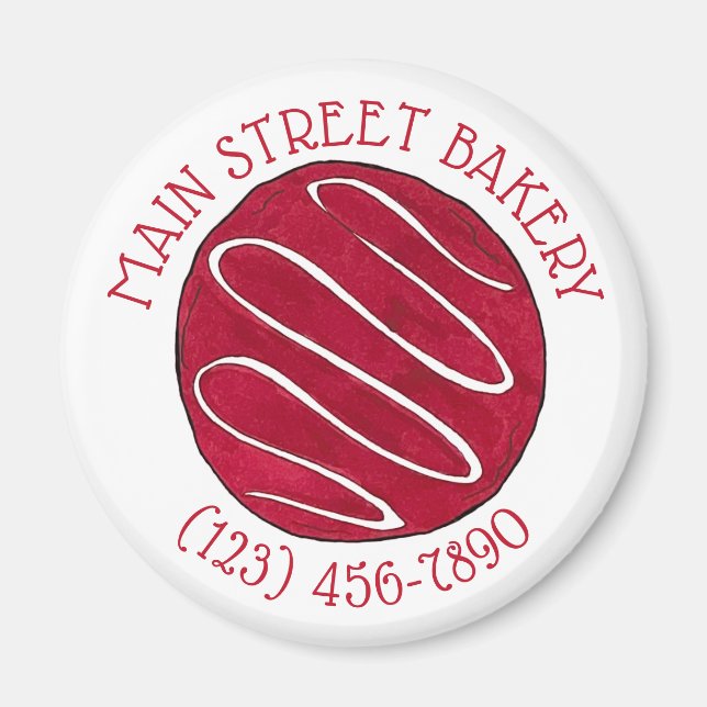 Aimant Red Velvet Cookie Business Bakery Bake Shop Baking (Devant)