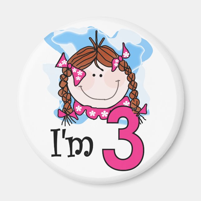 Aimant Redhead Girl I'm Three (Devant)