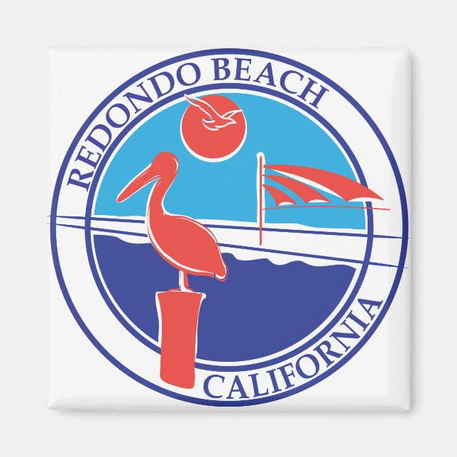 Aimant Redondo Beach Color Logo 01 (Devant)