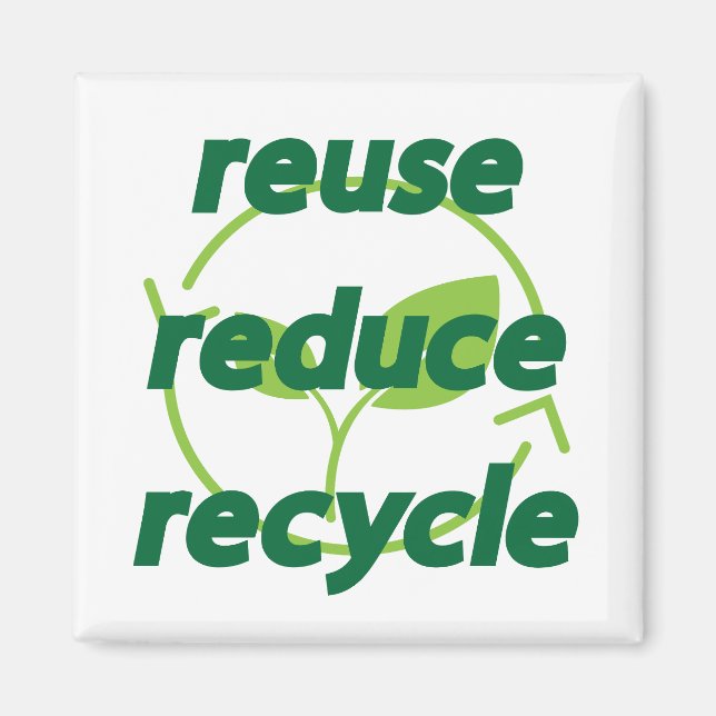 Aimant Réduire la réutilisation du recyclage (Devant)