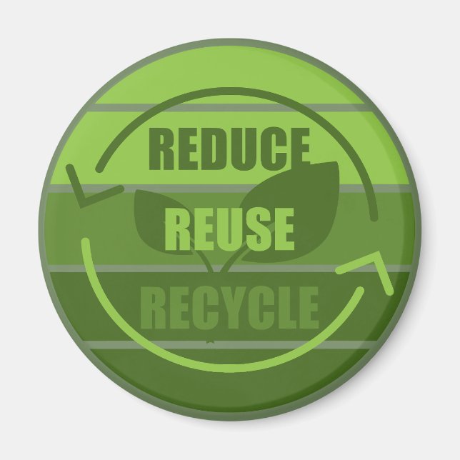 Aimant Réduire la réutilisation du recyclage (Devant)