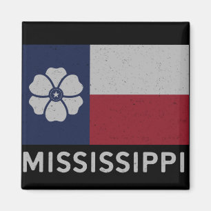 Aimant Refonte du drapeau d'État Vintage du Mississippi 