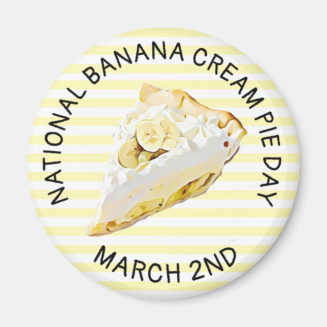Aimant Réfrigérateur à tarte à la crème à la banane Magne (Devant)