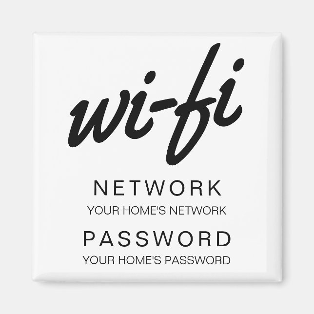 Aimant Réfrigérateur de mot de passe Wifi (Devant)