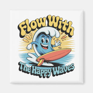 Aimant Réfrigérateur Flow With The Happy Waves