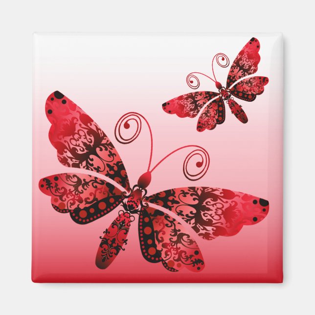 Aimant "Regal Butterfly" (rouge) de Cheryl Daniels (Devant)