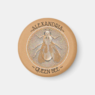 Aimant Regal Queen Bee HoneyBee BumbleBee Copper Coin