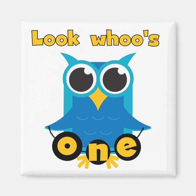 Aimant Regardez les 1 t-shirts et cadeaux de Whoo (Devant)