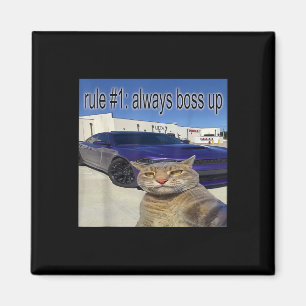 Aimant Règle 1 Toujours Bosser Drôle Chat Drôle Étrangeme