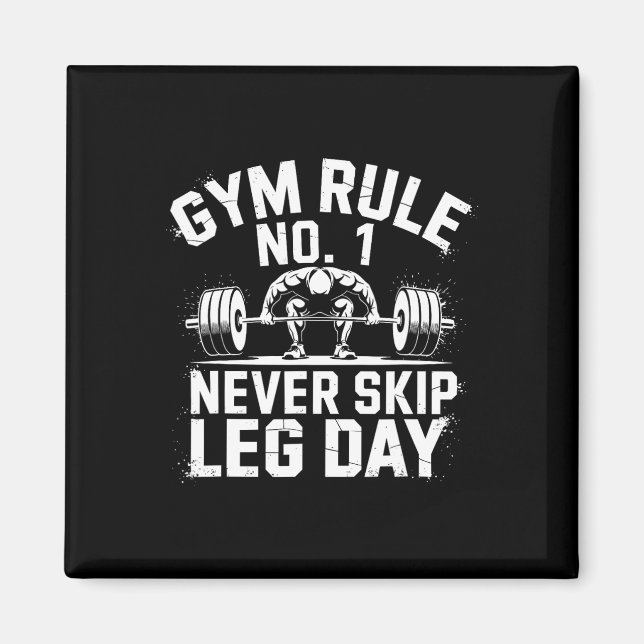 Aimant Règle De Gym No1 Ne Jamais Sauter Le Travail D'Hab (Devant)