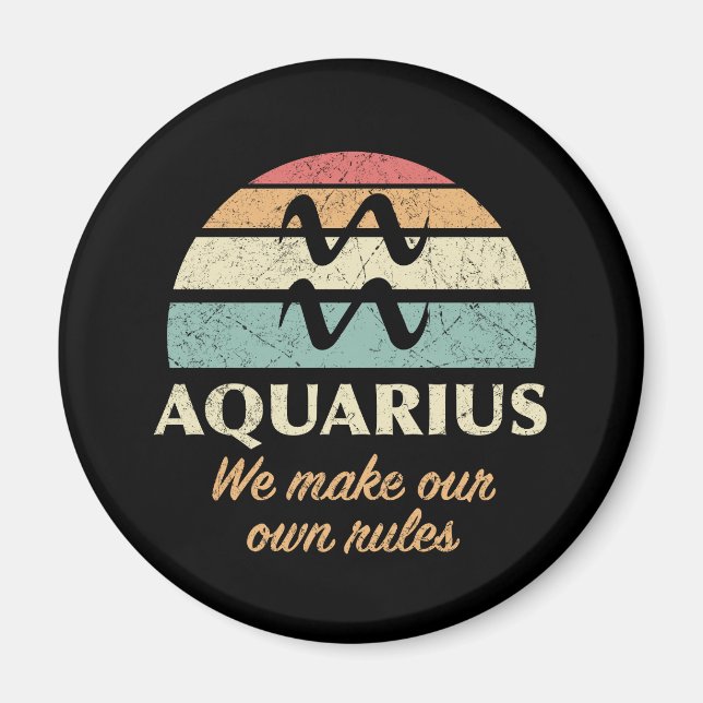 Aimant Règles amusantes de Zodiac Aquarius (Devant)