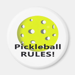 Aimant Règles de Pickleball ! Avec le texte noir à bille