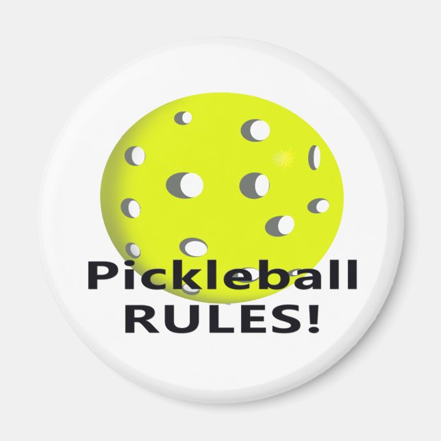 Aimant Règles de Pickleball ! Avec le texte noir à bille  (Devant)