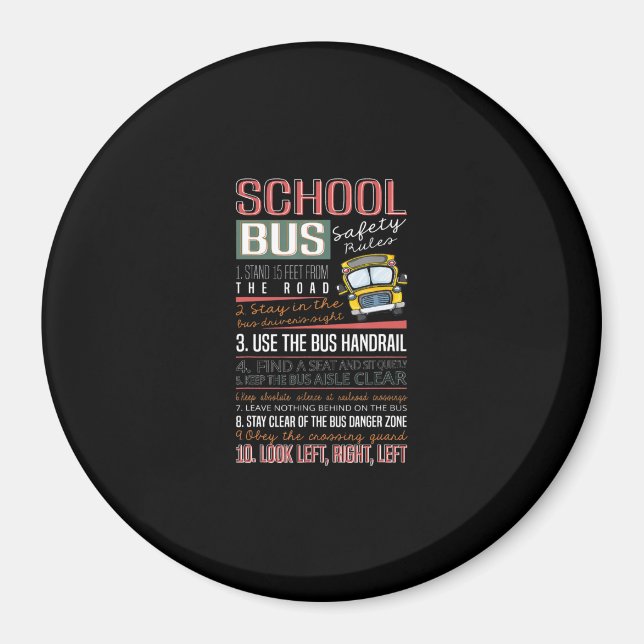 Aimant Règles de sécurité des autobus scolaires T , Condu (Devant)