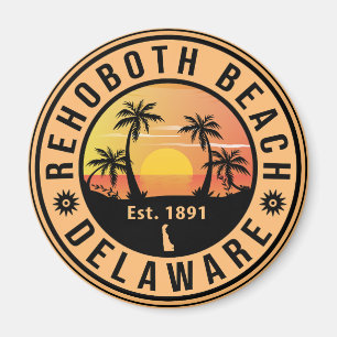 Aimant Rehoboth Beach Delaware Retro Sunset Souvenirs