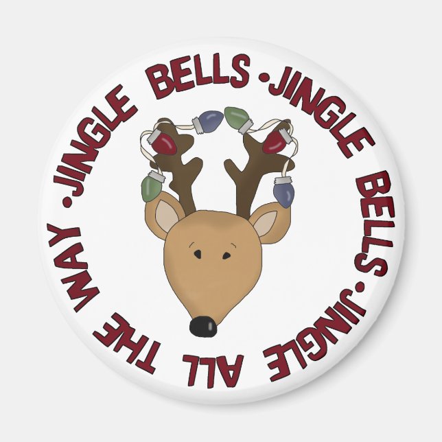 Aimant Reindeer Jingle Bells Tshirts et cadeaux (Devant)