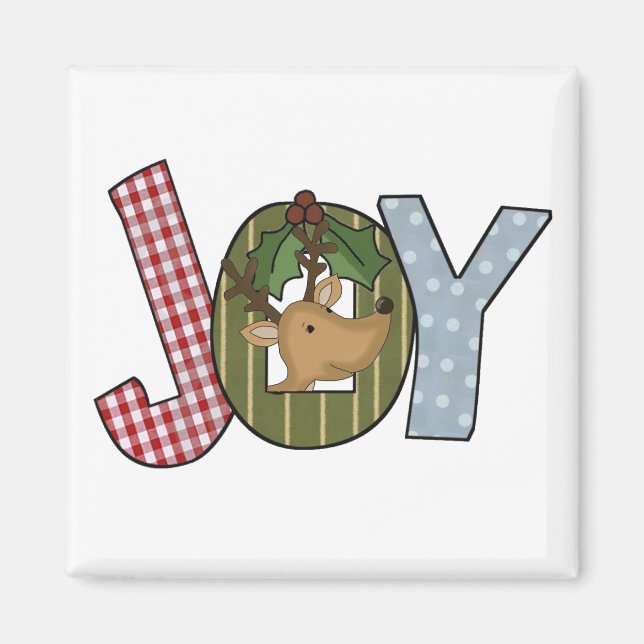 Aimant Reindeer Joy Chemises de Vacances et cadeaux (Devant)