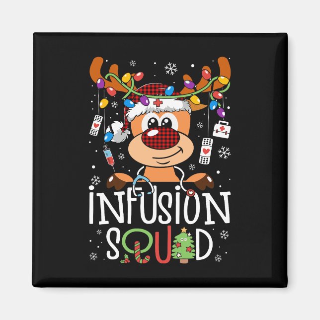 Aimant Reindeer noël infusion infirmière escouade stethos (Devant)